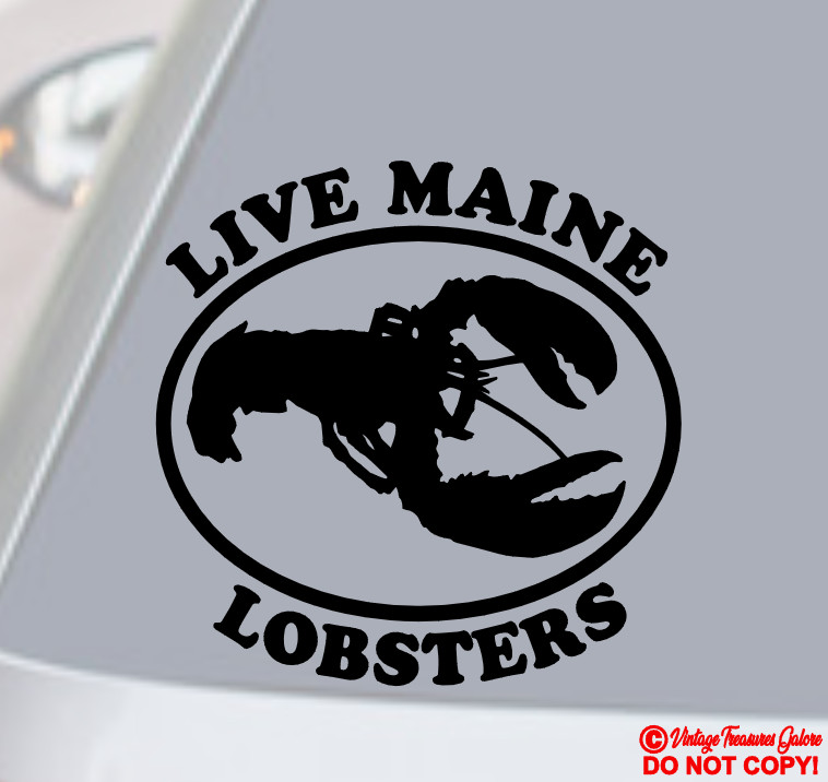 LOBSTER STICKER DECAL FRESH SEAFOOD FISH RESTAURANT WINDOW DOOR TANK LIVE MAINE