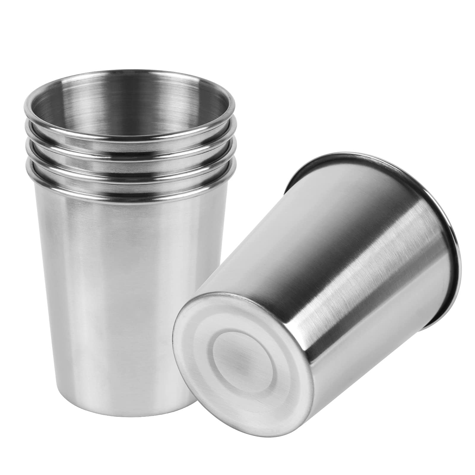 5 Pack 8 Ounce 230ml Stainless Steel Cups Shatterproof Pint Drinking Cups Metal