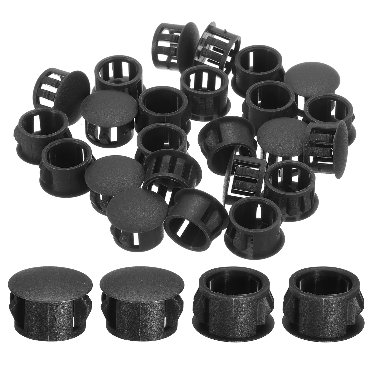 38Pcs 15mm(9/16″) Flush Type Panel Round Snap in Fastener, Black