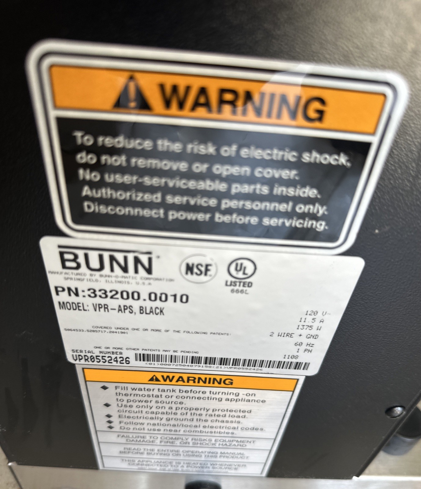 New Bunn 33200.0010 VPR-APS Pourover Airpot Coffee Brewer Ships Free