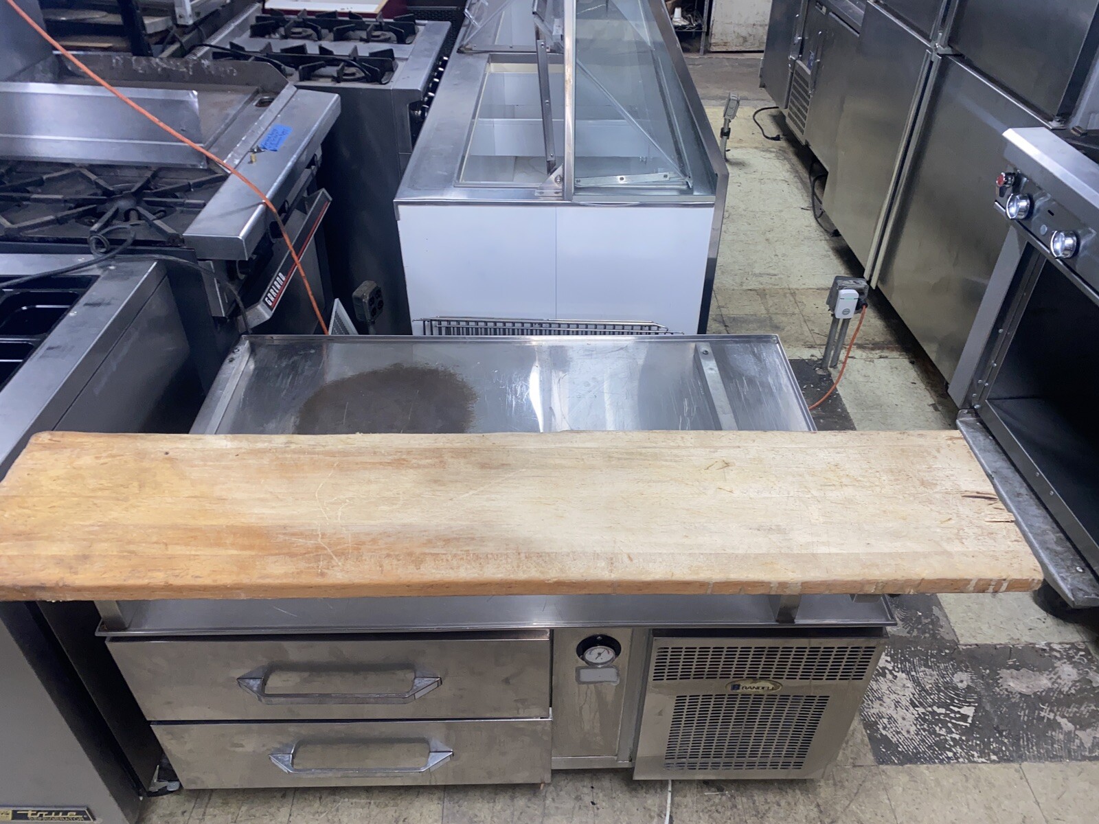 Chef’s Base Refrigerated, 4’ Wide, Grill Stand With Cutting Board