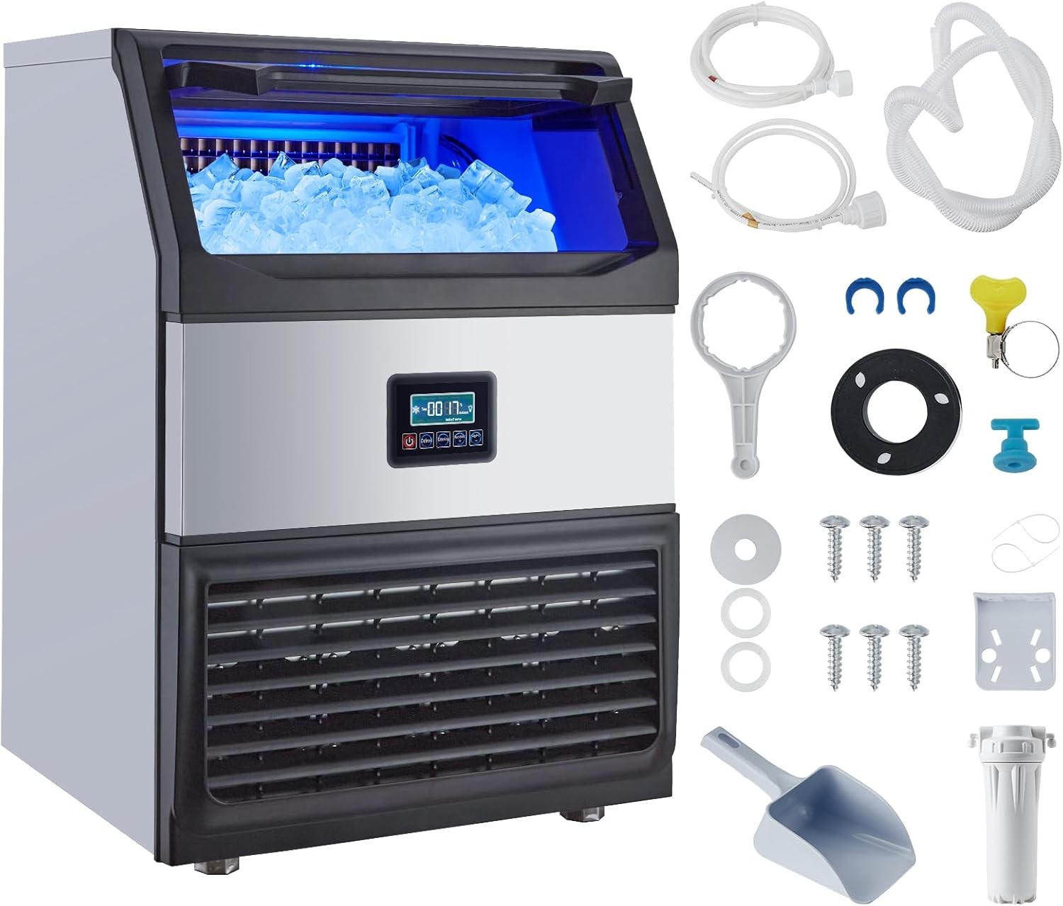Ice Maker Machine 265lbs/24H Built-in Ice Maker 55lbs Storage 450W