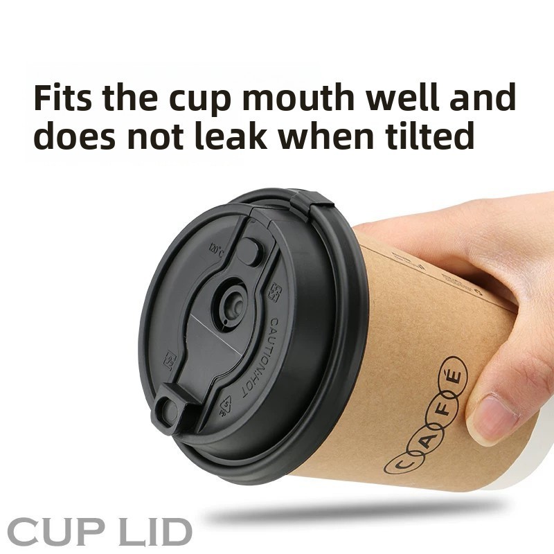 90 disposable coffee cup lid plastic cup, paper cup one-piece leak-proof cup lid