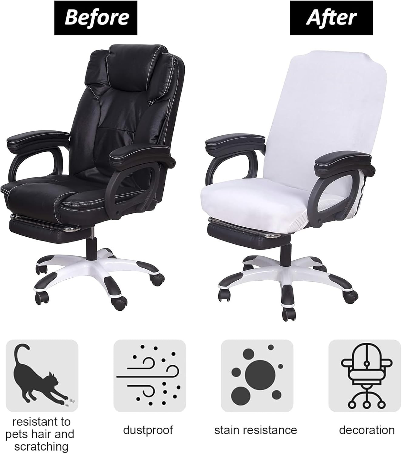 Chair Protector Office Chair Armless Computer Chairs Cover Dining Computer Chair