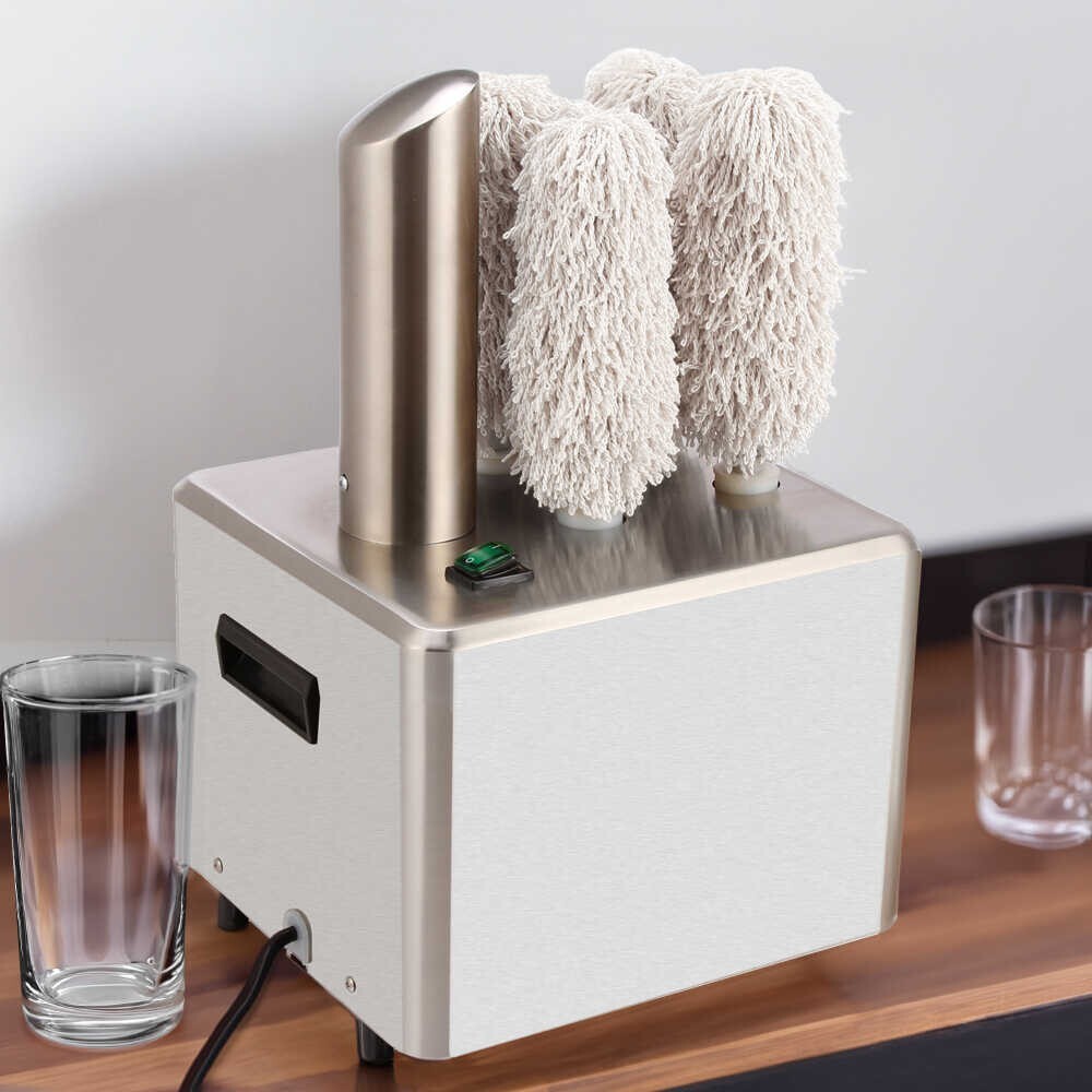 Commercial 5-Brush Electric Glass Polisher – 120V Bar & Restaurant Cleaner