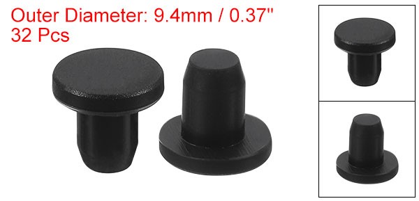 32PCS Black Rubber Stopper 5.3mm Plug Holes for 5mm/0.2″ Hole