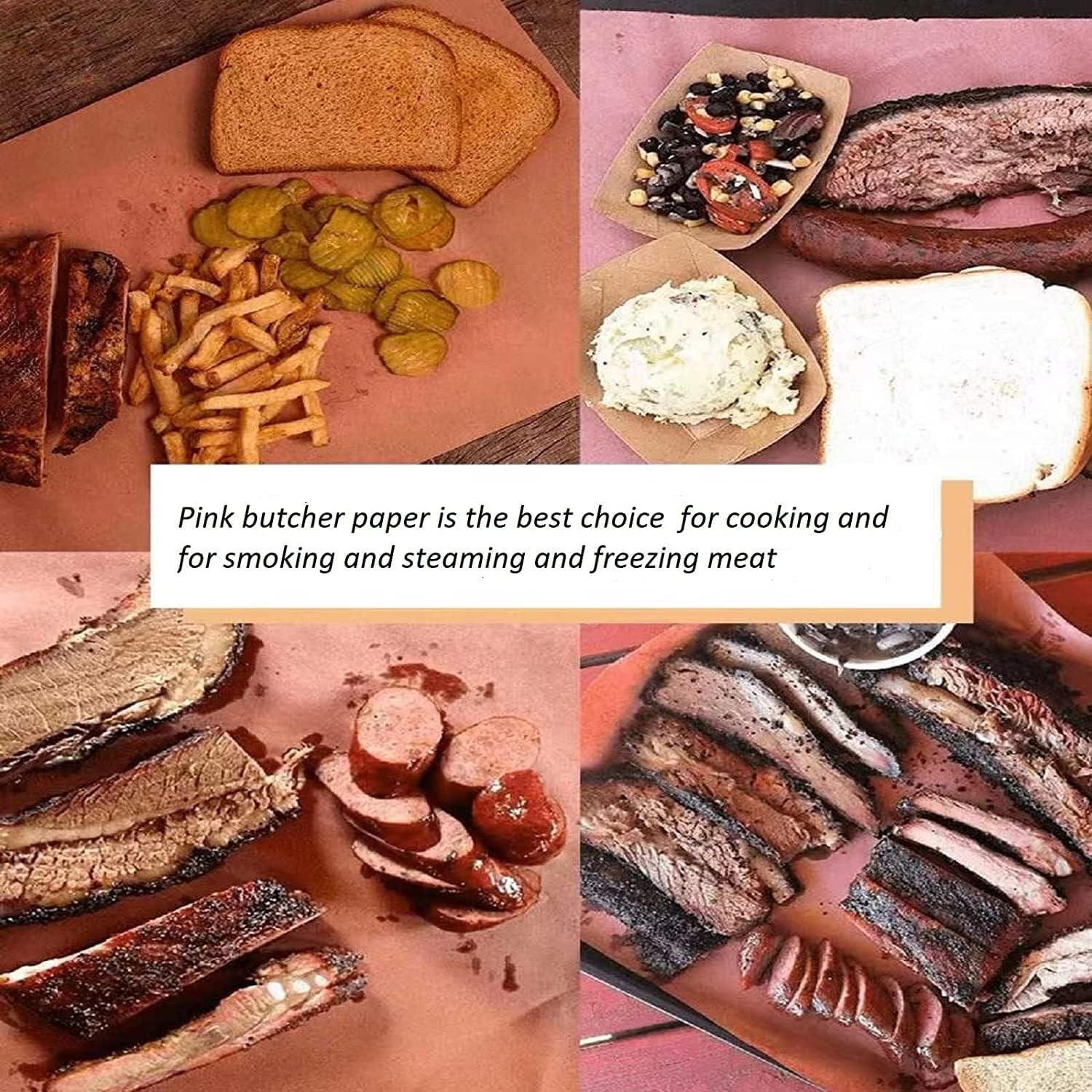 Pink Butcher Paper for Smoking Meat 17.5 in *50Ft Food Grade Butcher Paper Roll