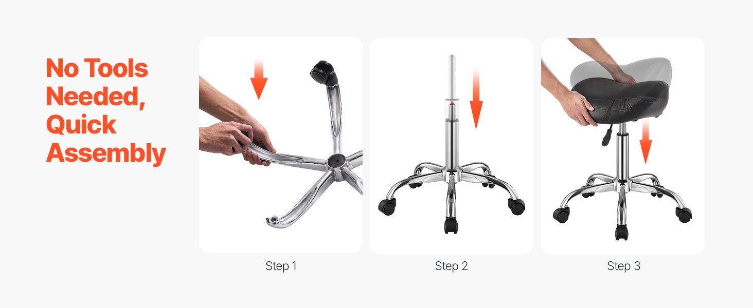 Saddle Stool with Wheels, 450 LBS Weight Capacity Ergonomic Rolling Stool,