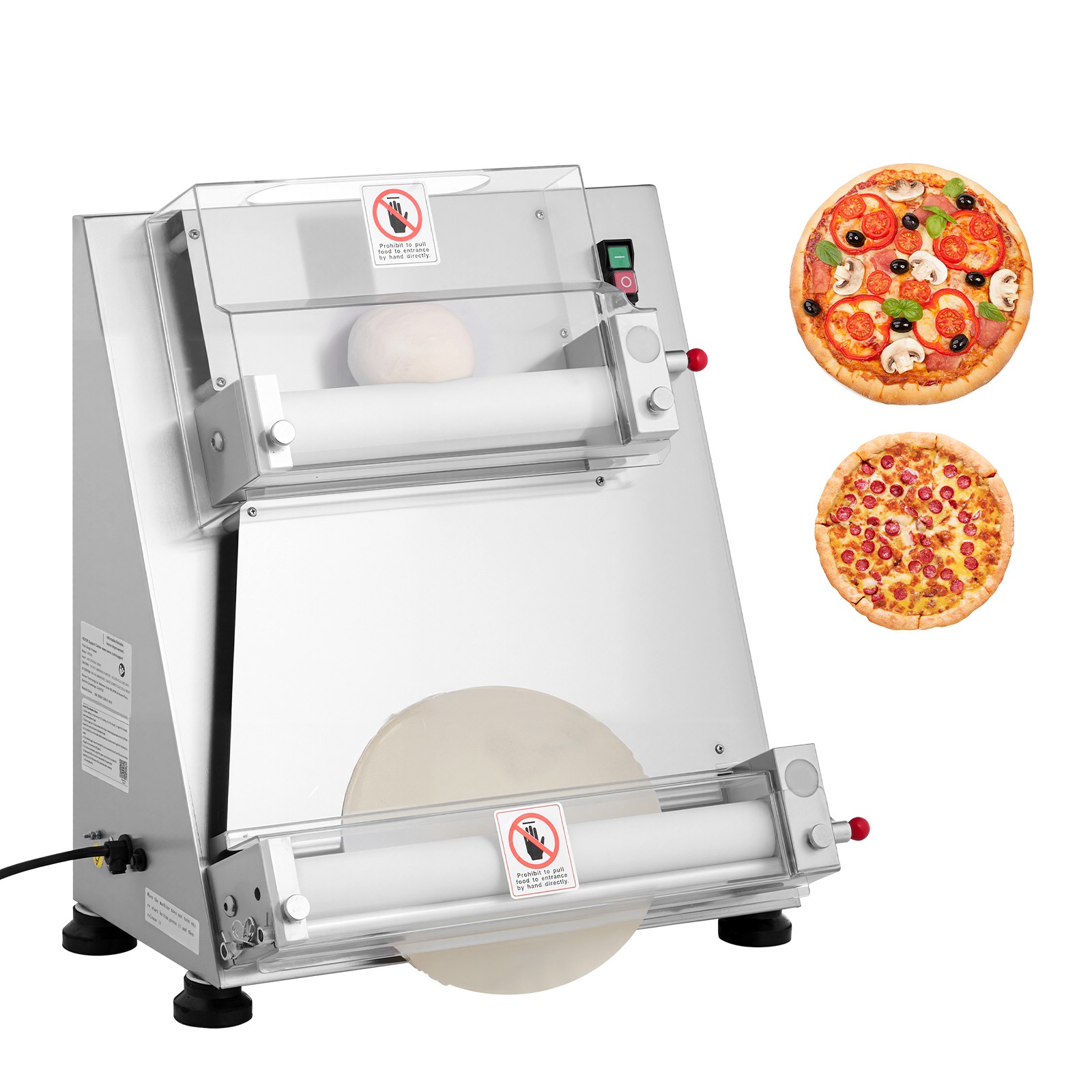 3-16 Inch Pizza Dough Roller Sheeter Semi-automatic Commercial Dough Press 390W