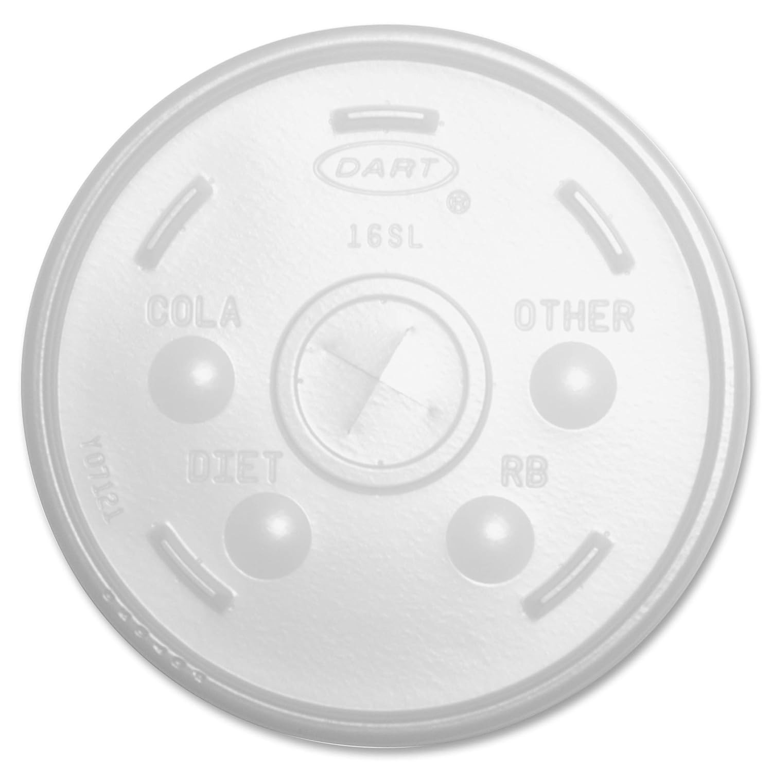 1 Case, 1000 DART Lids Translucent Lids Straw Slot 16SL Lid for foam cups