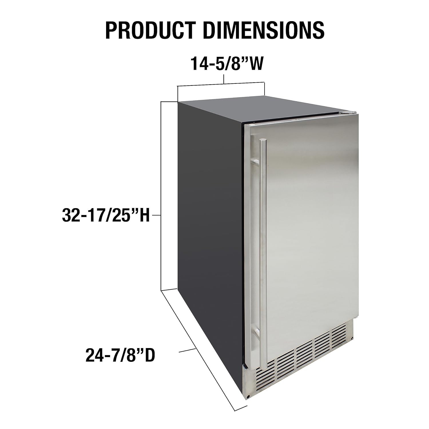 DUURA Elite Indoor Built-In Under Counter Ice Maker – Stainless Steel
