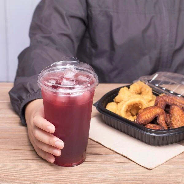 Karat Strawless Sipper lid for 12-24oz PET Plastic cup, C-KC626TS-SH