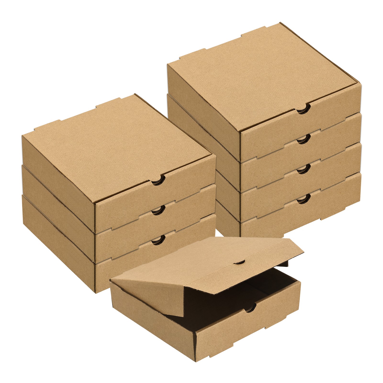 Pizza Box, 8pcs 12 x 12 Inches – Cowhide Paper Square Mini Pizza Boxes (Brown)