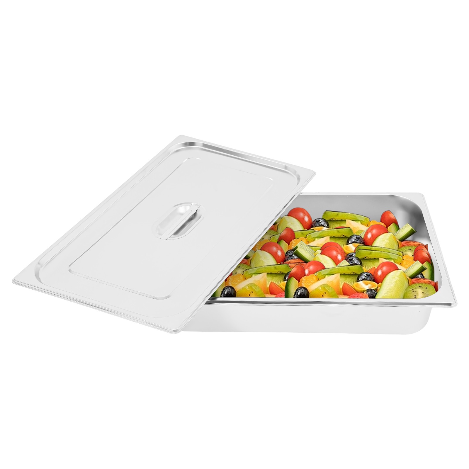 4Pcs 7.5L Capacity Food Pans 201 Stainless Steel with Lids for Restaurant