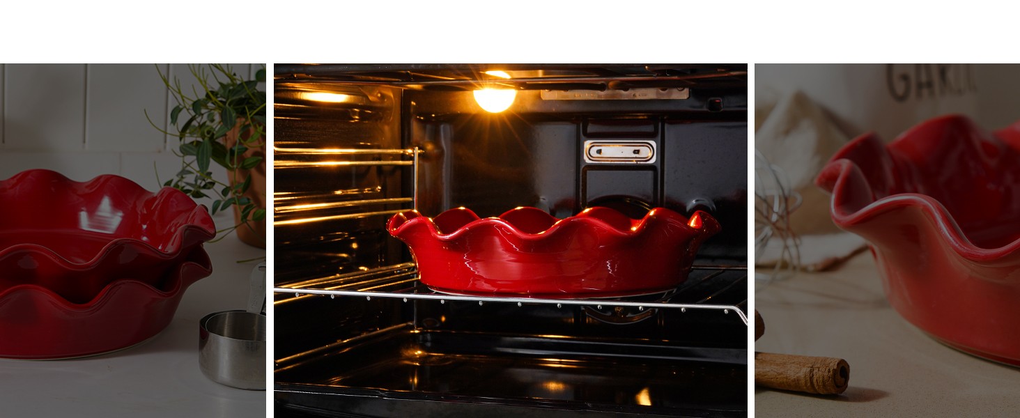 Ceric Pie Pans for Baking, 11 Inches Deep Dish Pie Plate for