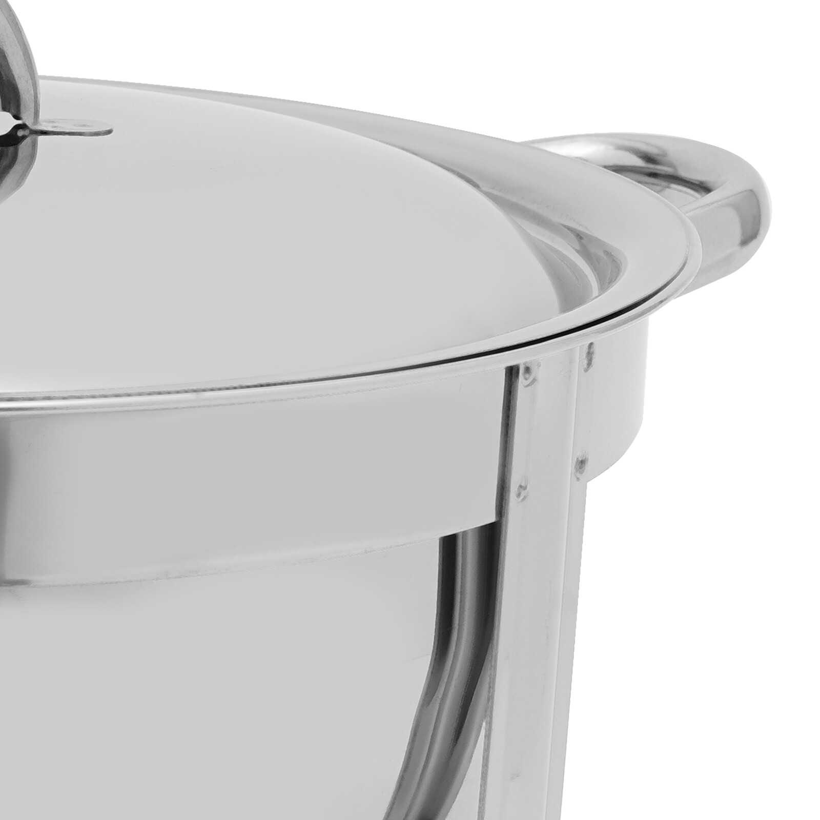 14.2 Qt Full-Size Round Stainless Steel Catering Dish Buffet Food Warmer Hot Pot