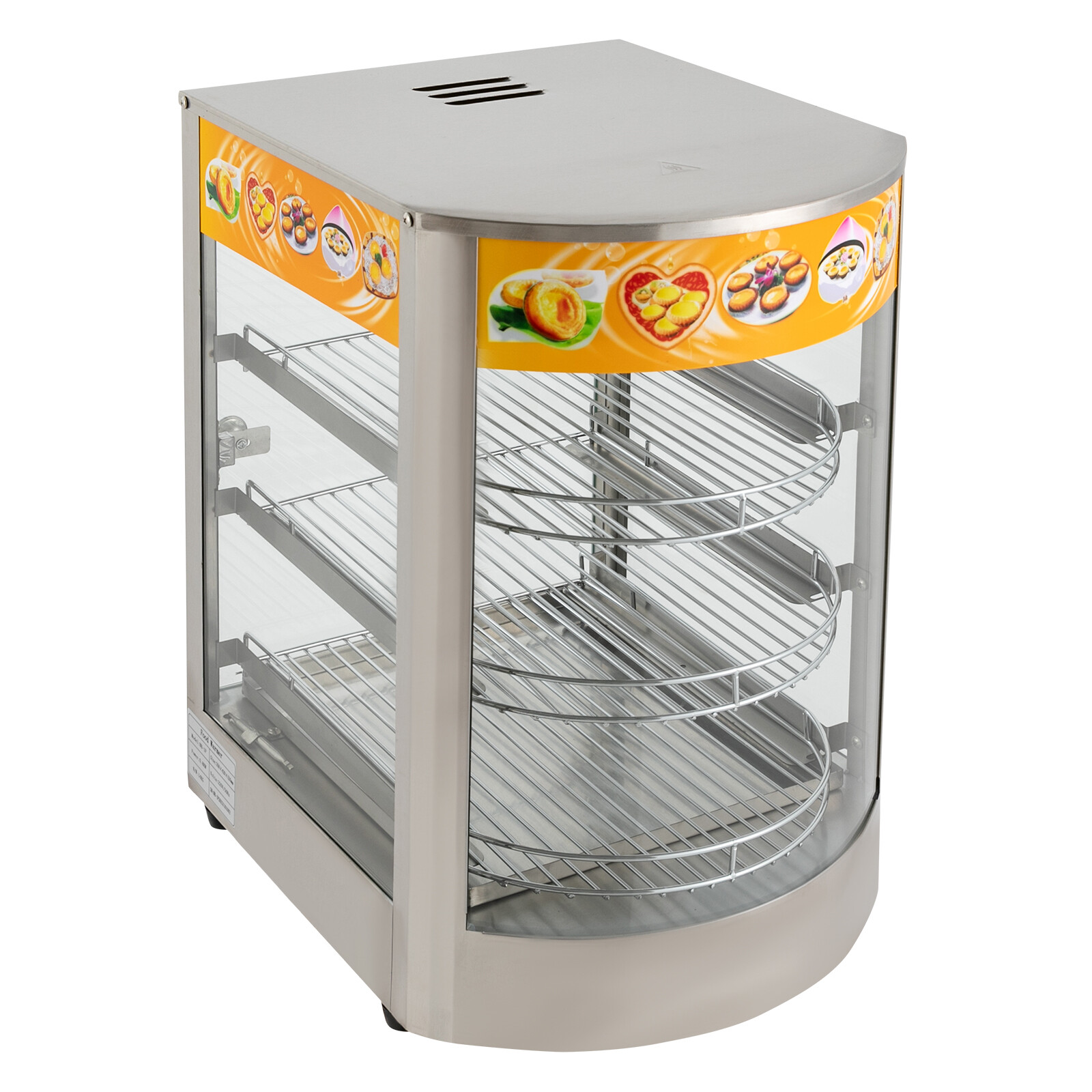3-Tier Commercial Food Warmer Cabinet Countertop Electric Warming Display Case