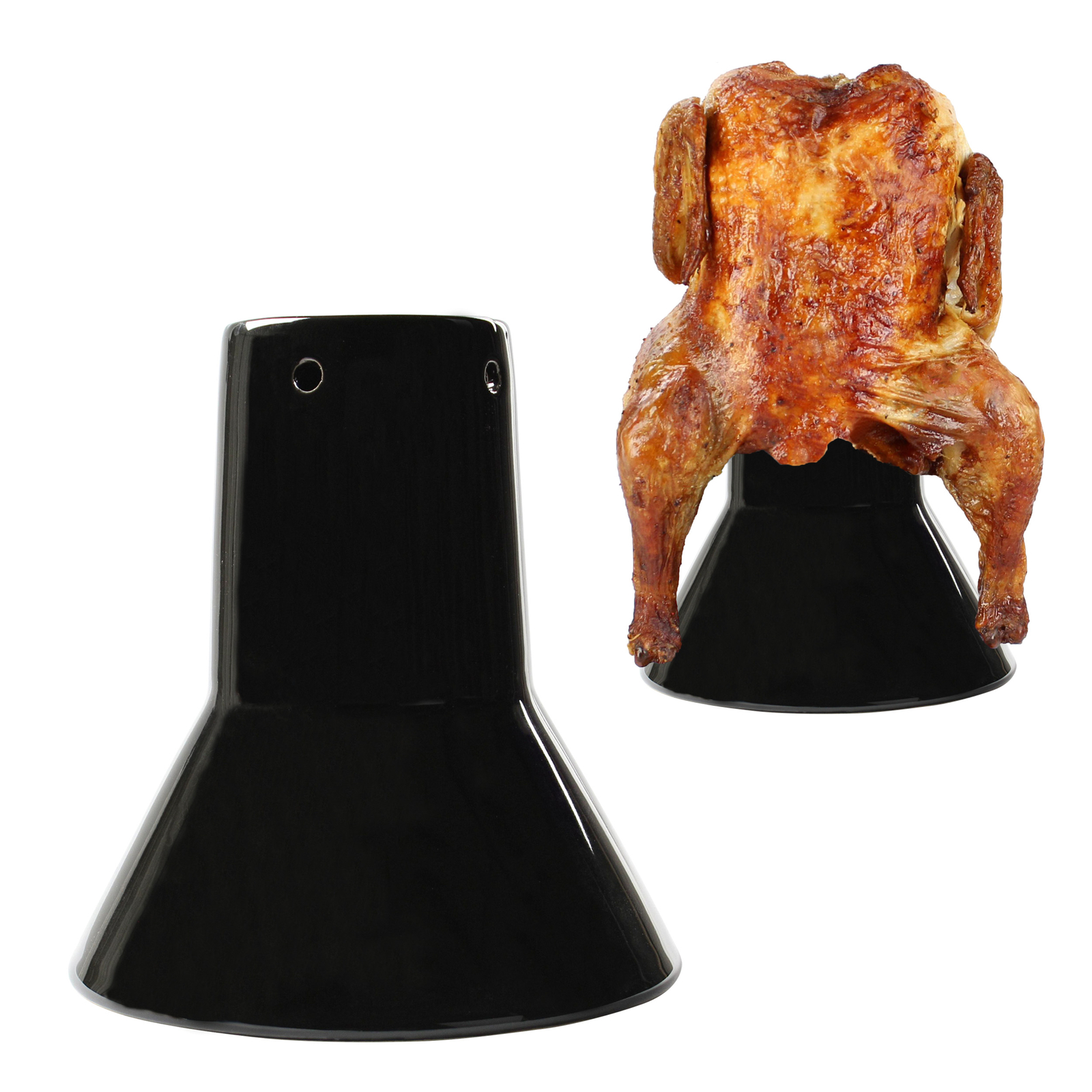 Potted Pans Ceramic Beer Can Chicken Holder for Grill or Smoker – Turkey Throne