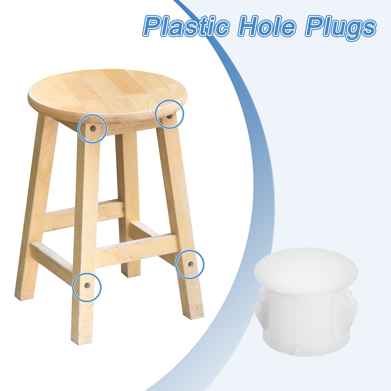 38Pcs 11mm(7/16″) Flush Type Panel Round Snap in Fastener, White