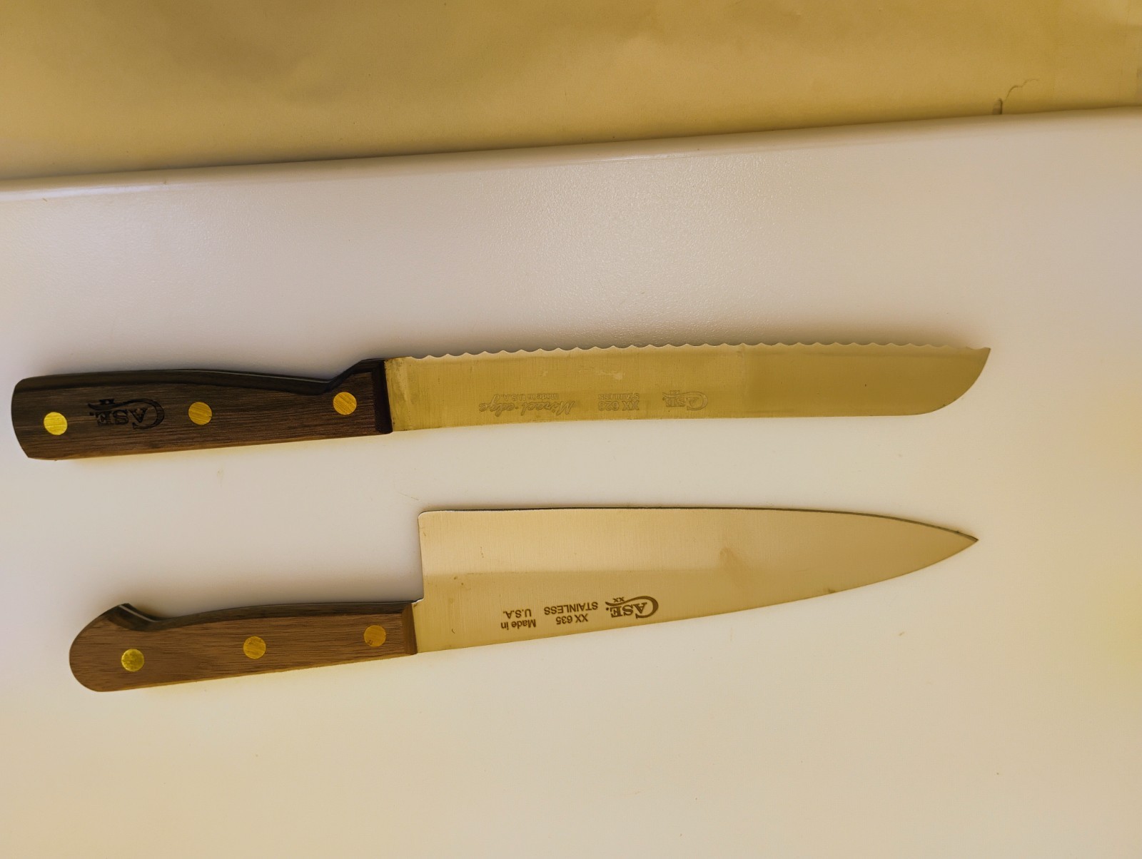 Case XX USA Set (2) 8″ Cooks Knife & Scalloped Edge Slicer Wood HandleFactory2nd