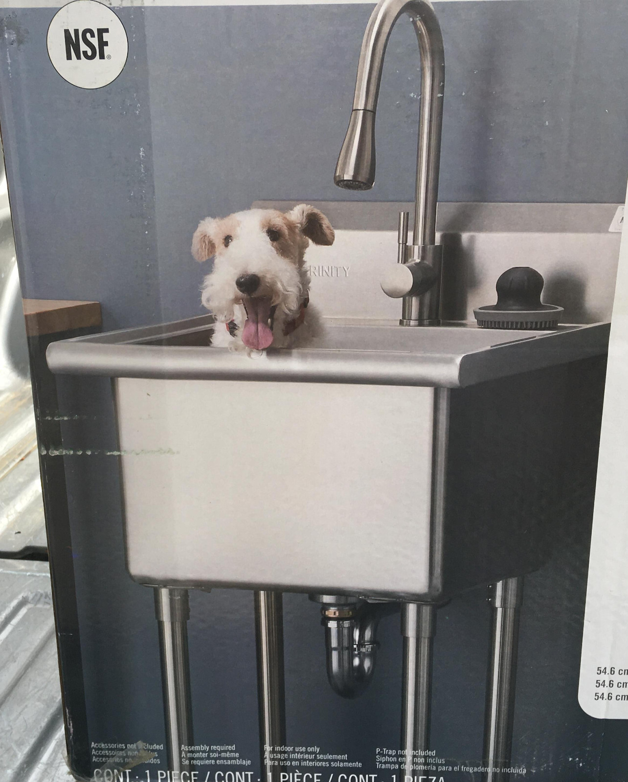 TRINITY EcoStorage Stainless Steel Utility Sink Pull-Out Faucet THA-0321