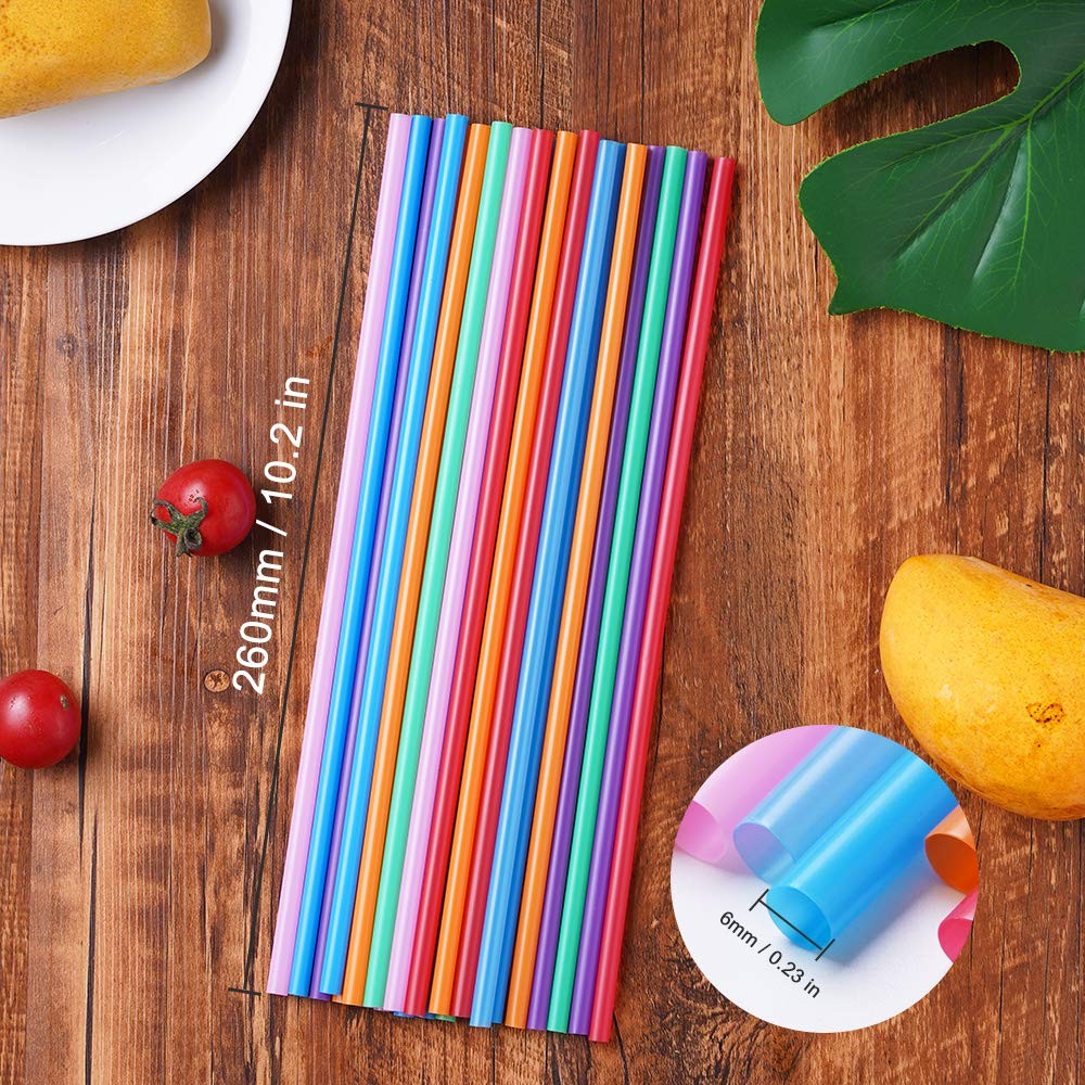 200 Pcs Colorful Plastic Long 10.2×0.23 Inch (Pack of 200),