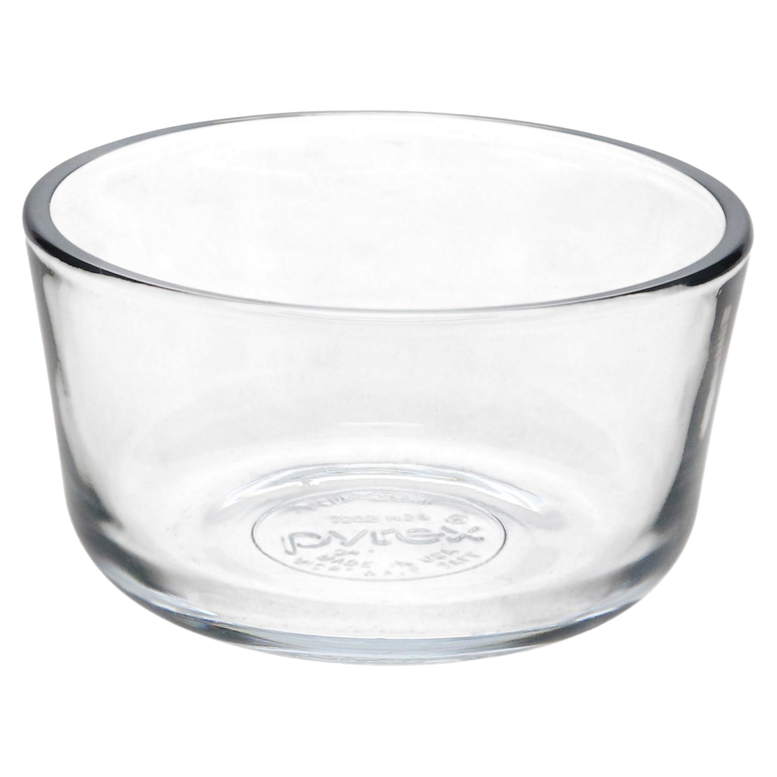 Pyrex (1) 7202 Clear Round Glass Food Storage Bowl & (1) 7202-PC Olive Green Lid