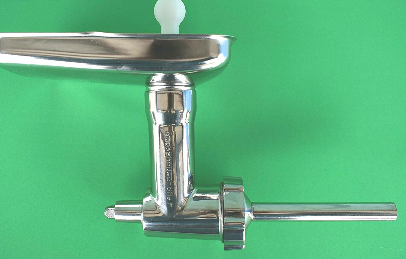 Original STAINLESS STEEL Meat Grinder for Kitchenaid by Smokehouse Chef®
