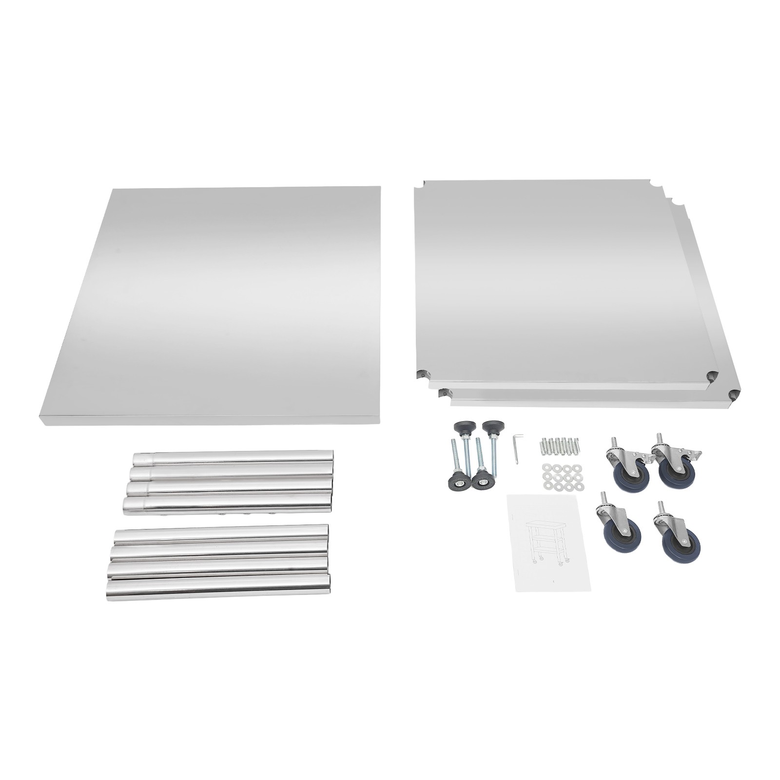 3 Tiers Garage Workbench, 30*30*35in Tool Bench, Silver Work Table With Casters