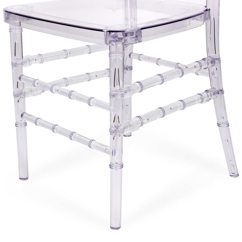 Set of 3 Fully Assembled Transparent Crystal Dining Chair for Wedding ,party.
