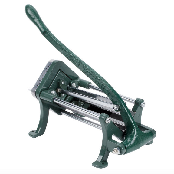 1/4″ Green Countertop Cast Iron French Fry Cutter Potato Straight Cutter Slicer