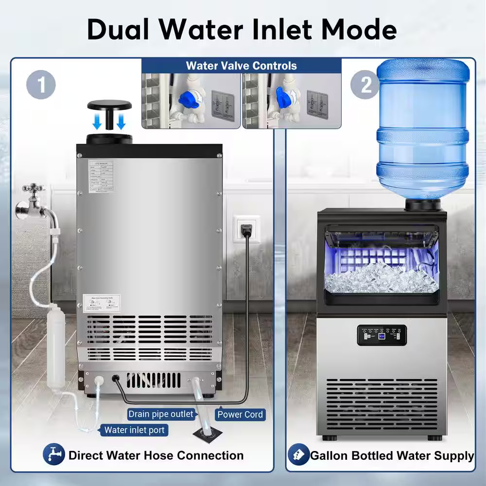 13.5In. 90 Lbs. 24H Half Size Cube Built-In/Freestanding Commercial Ice Maker in
