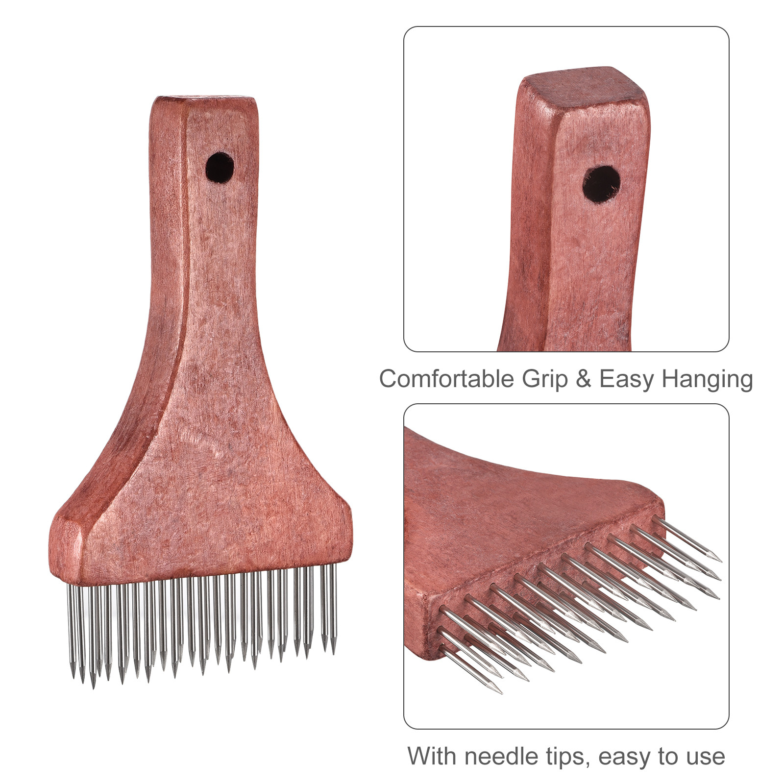 Stainless Steel Meat Tenderizer Needle Nails Kitchen Tools, Red