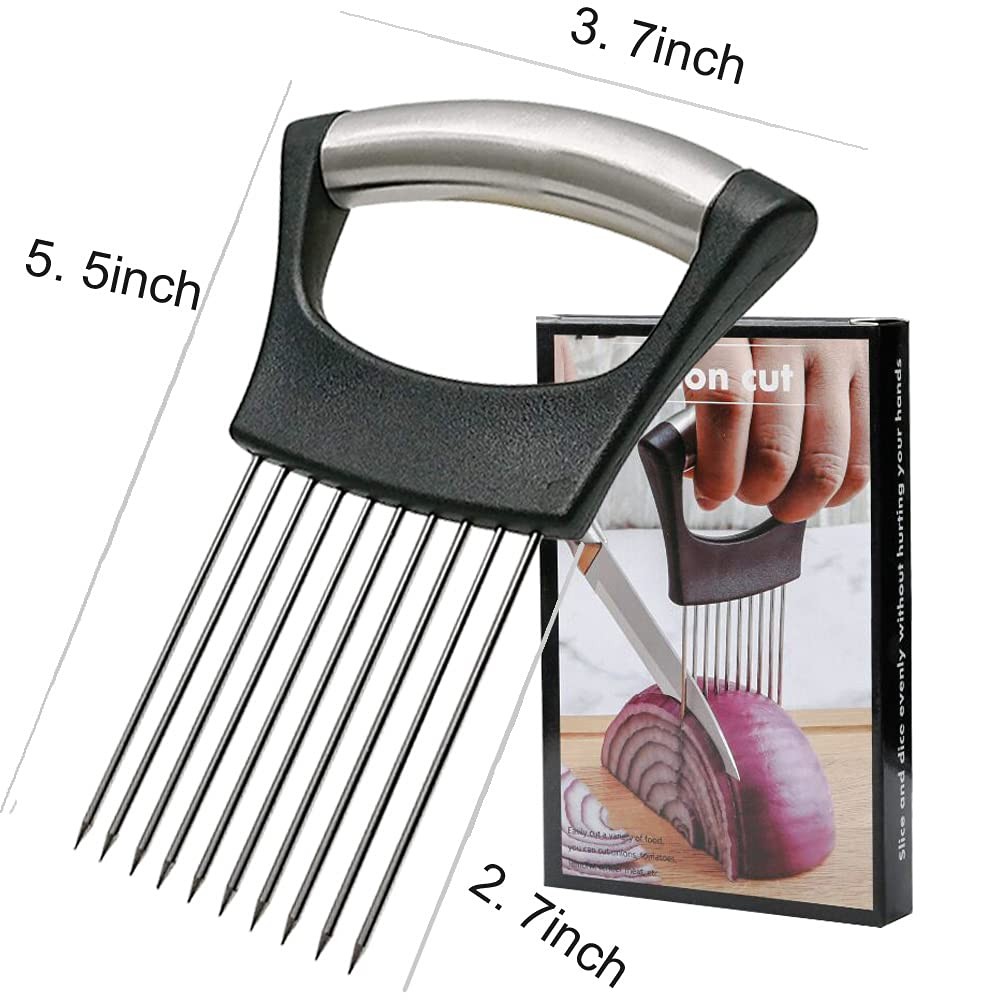 ESINAM Onion Slicer Holder, Premium Vegetable Cutter for Potato Silver