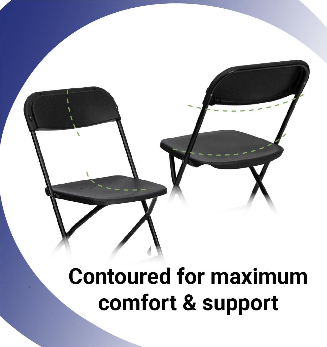 Plastic Folding Chairs Black 10 Pack Indoor Outdoor Event Party 700 lb Capacity