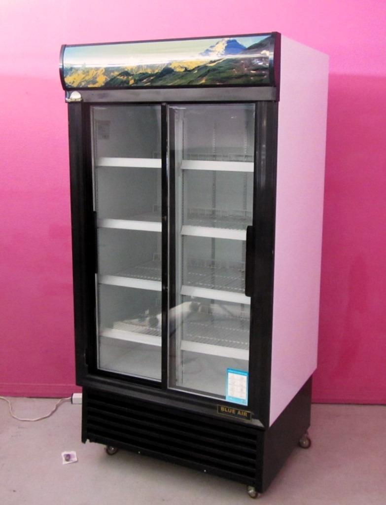 Blue Air BAGR35 Reach In 2 Glass Door Merchandising Display Refrigerator 26 c/f