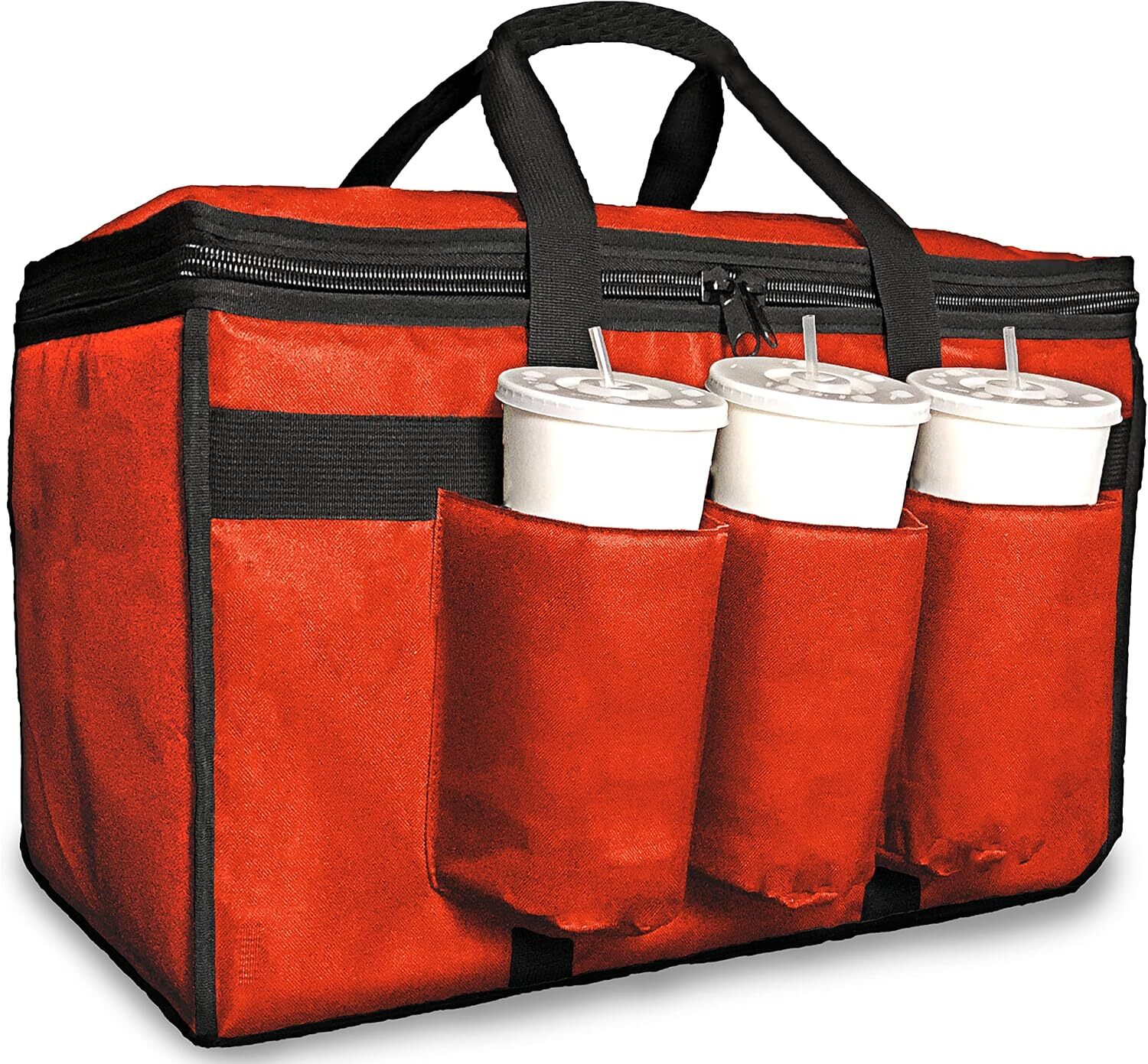 Insulated Food Delivery Bag with Cup Holders/Drink Carriers , Door dash (XL Pro)