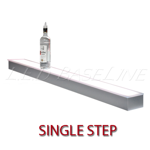 24″ 1 Tier LED Lighted Liquor Display Shelf – Stainless Steel Finish