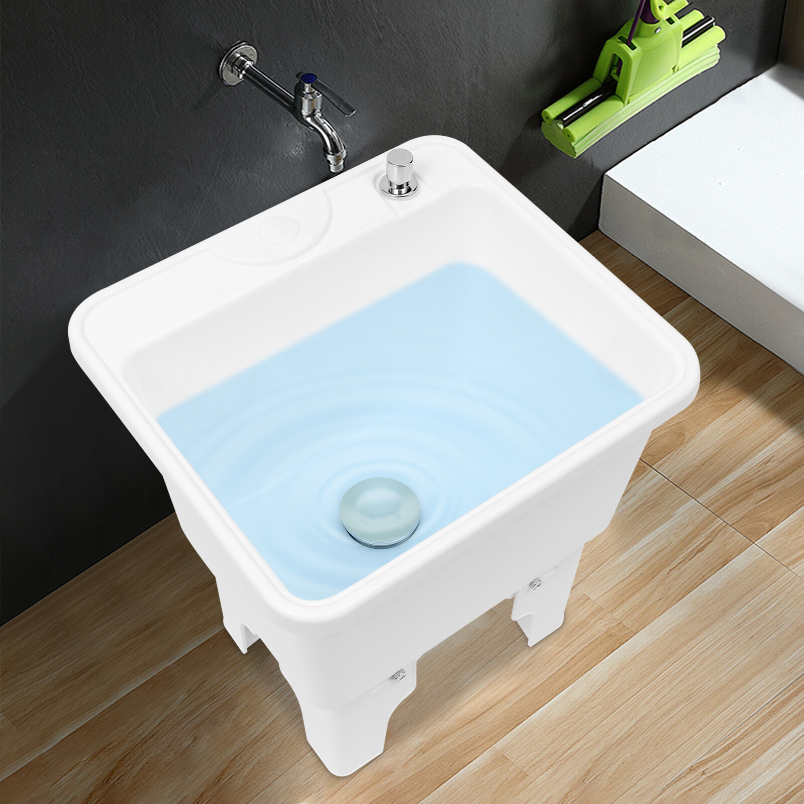 Mop Sink Service Basin Plastic Mop Sink Freestanding Sink 15.7″ x 14″ x 16.9″