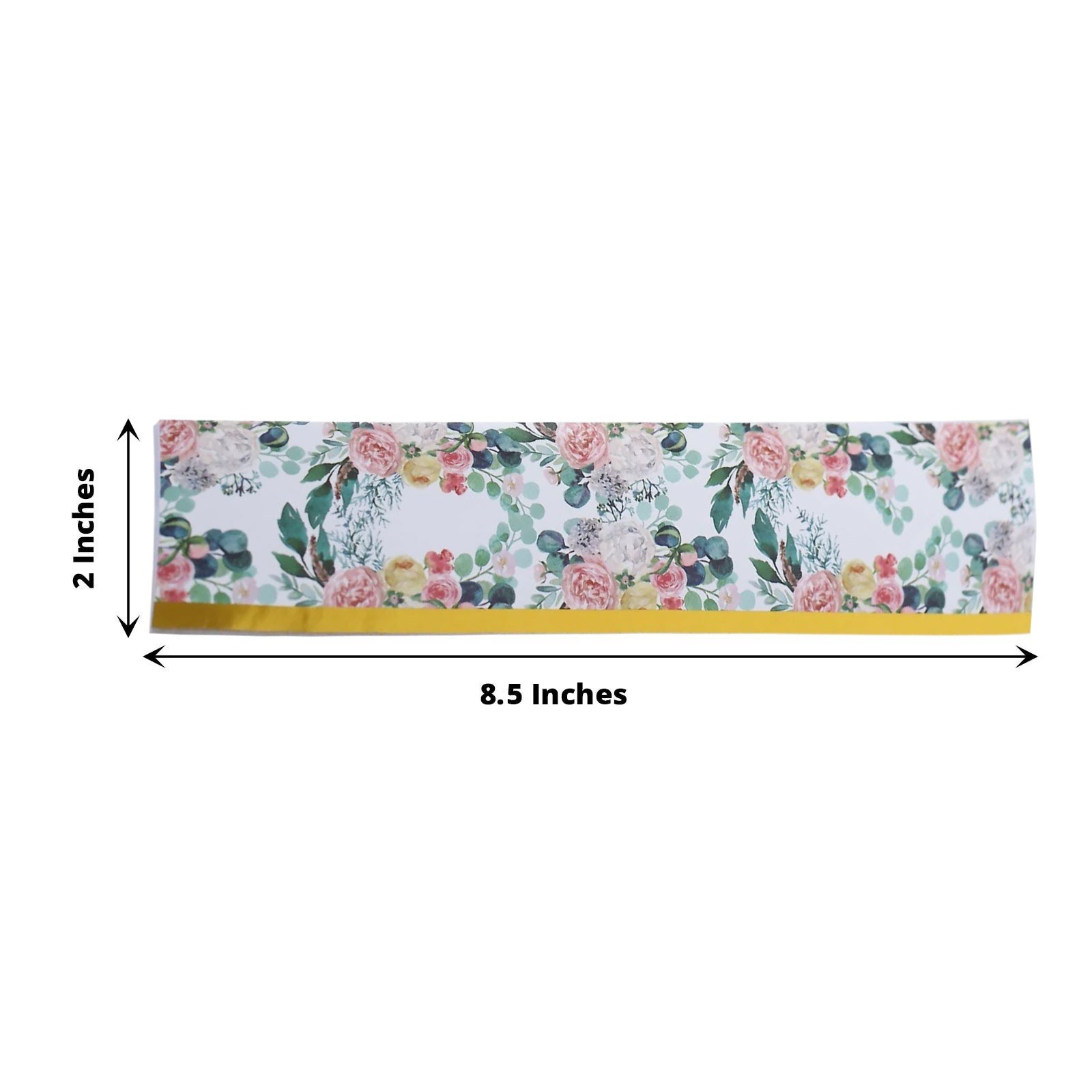 24 White Pink Peony Floral Stickers Water Bottle Labels Gold Trim Party Events