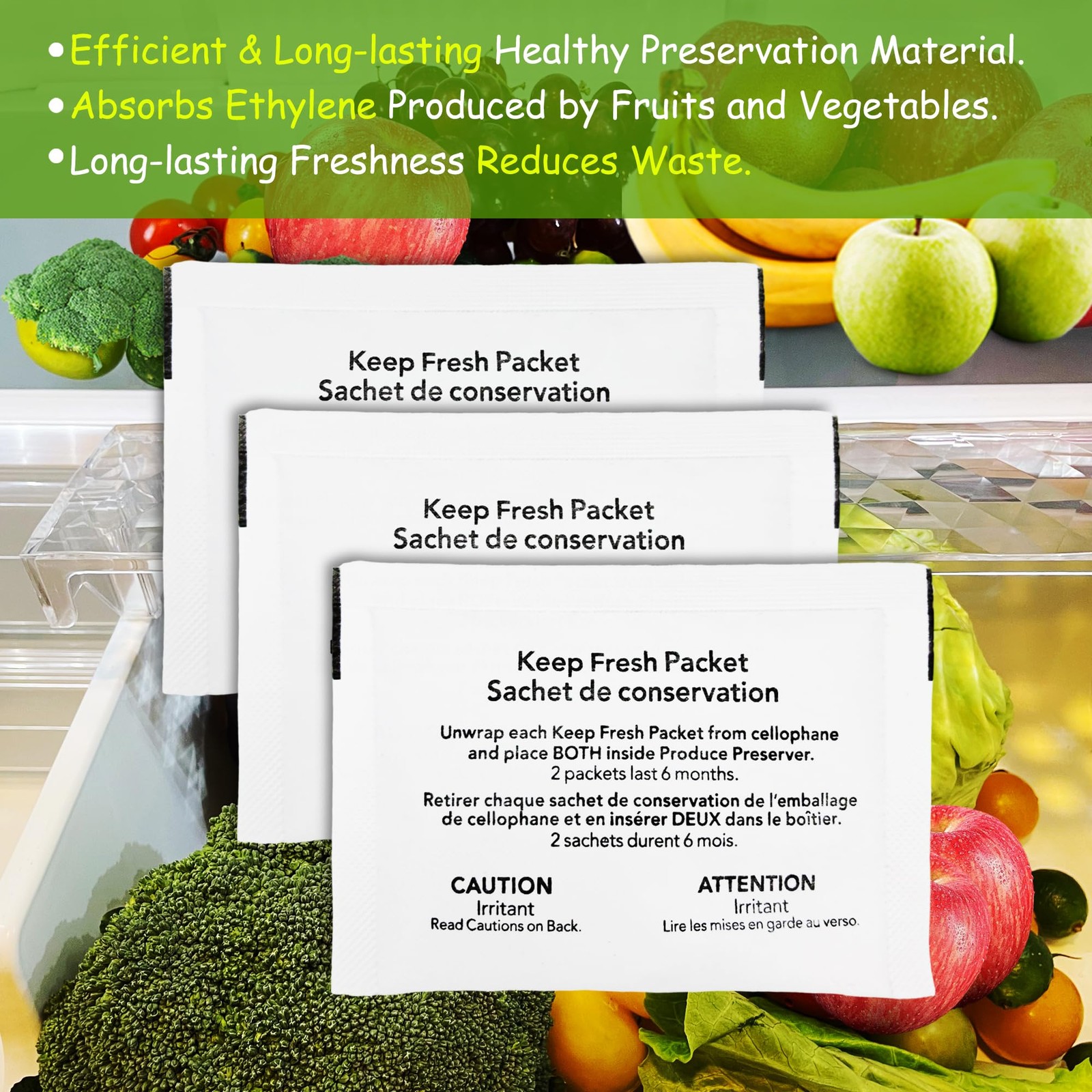 6 Packets W10346771A Refrigerator Produce Preserver Refills; Saver…