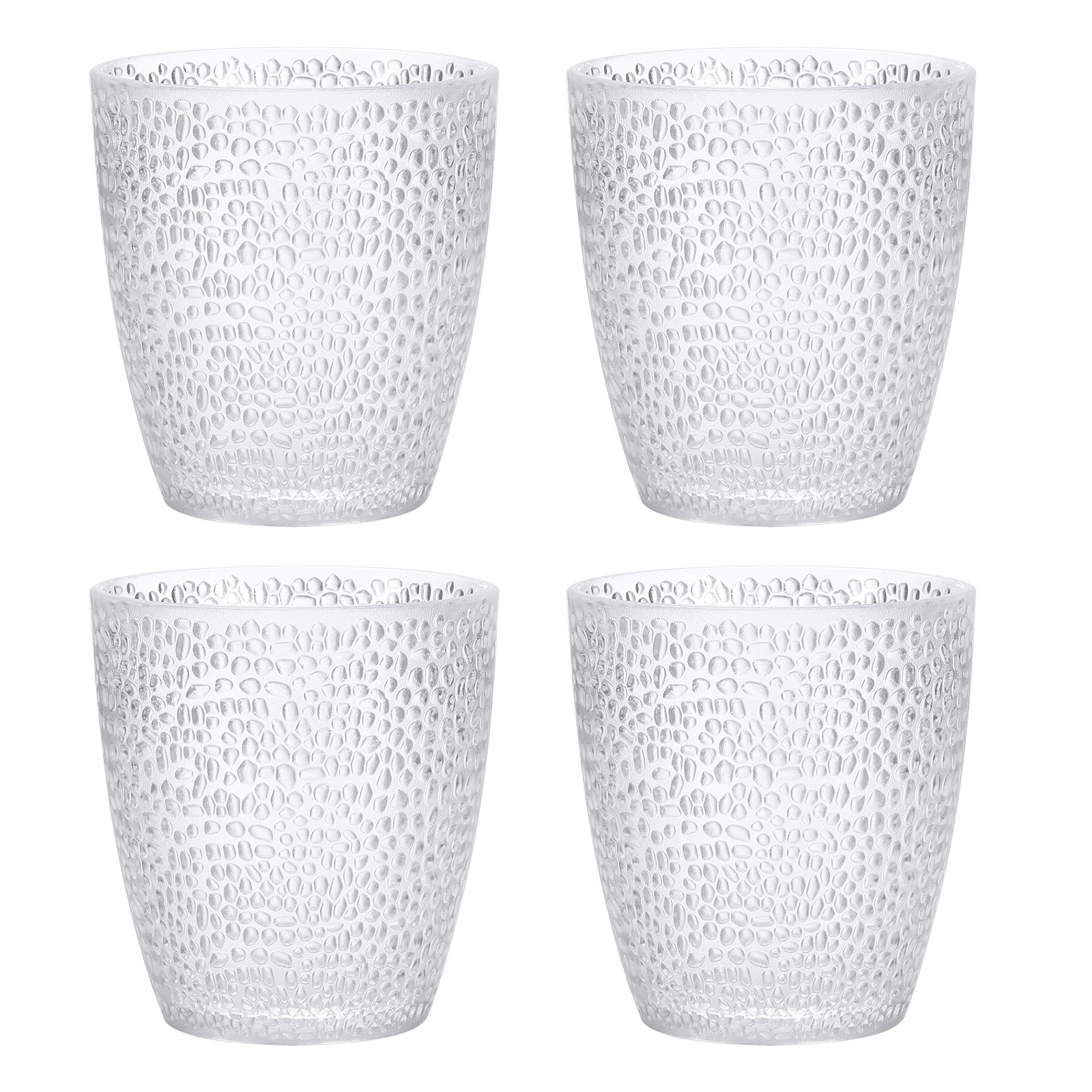 4Pcs 7oz Acrylic Drinking Glasses Plastic Reusable Tumbler Transparent