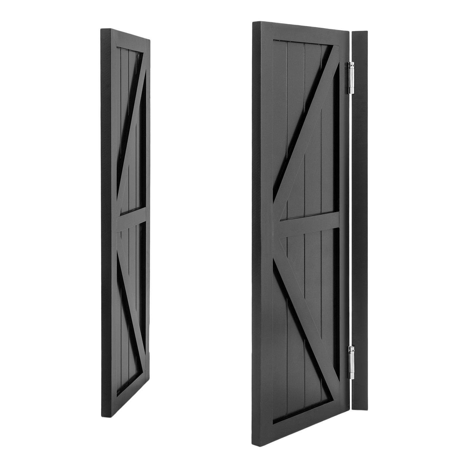 Wooden Partition Door 1*Pair Half-waist Partition Doors with Hinges for Entrance