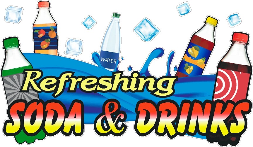 SODA AND DRINKS VINYL DECAL (CHOOSE A SIZE)