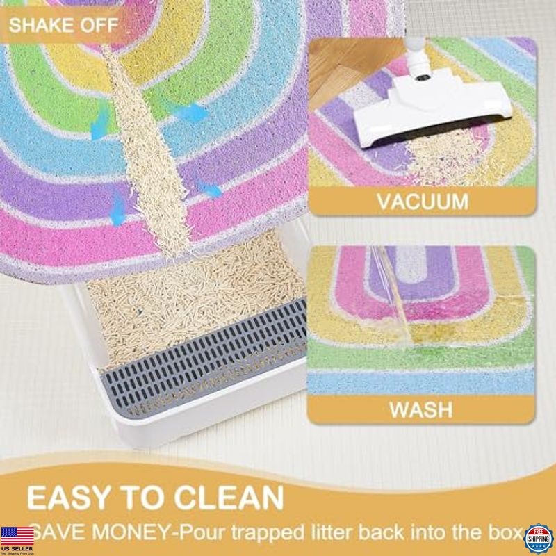 Unicorn Catcher XL Pink Cat Litter Mat – Non-Slip, Soft, Easy to Clean, Traps