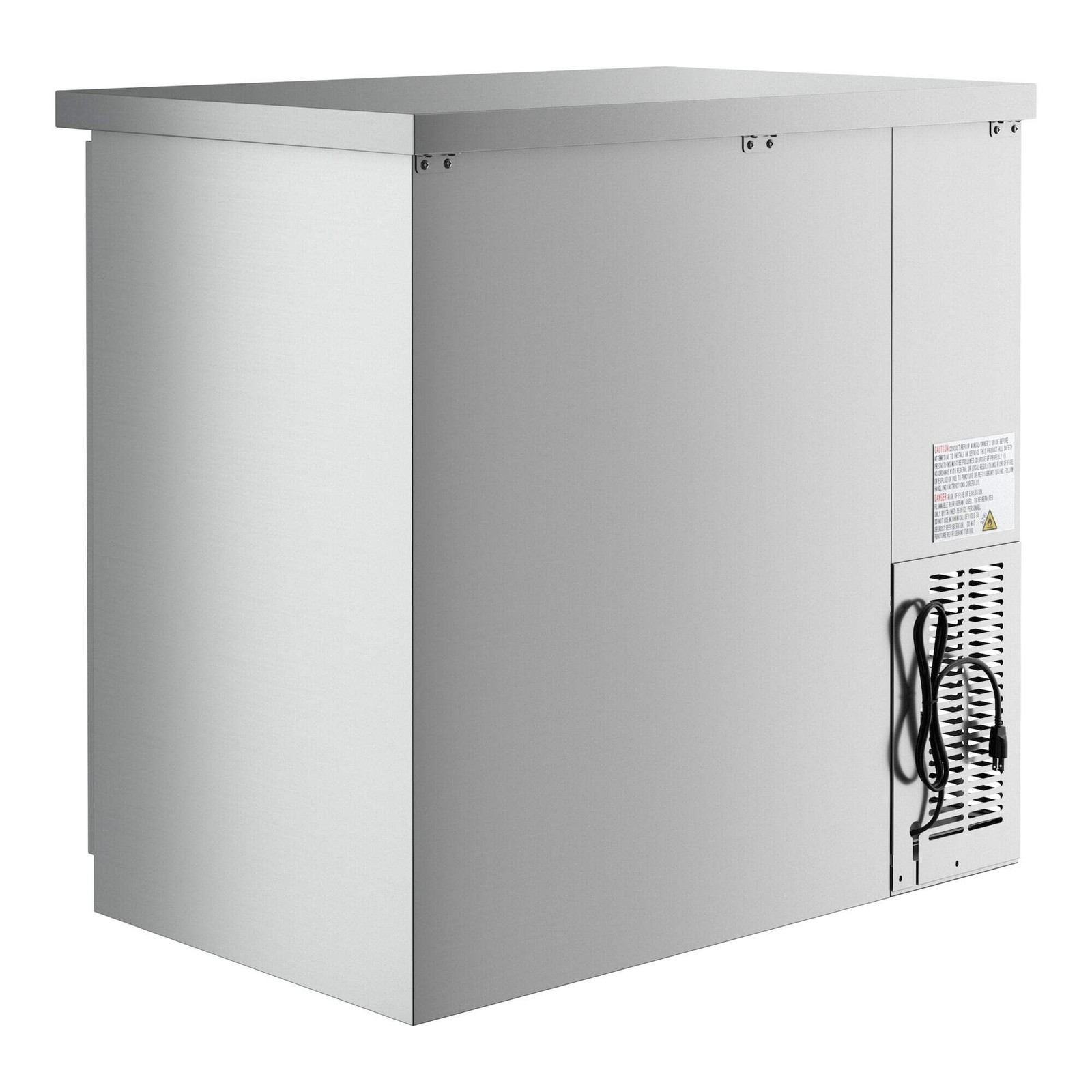 36″ Stainless Steel Counter Height Solid Door Back Bar Refrigerator w/ LED Light