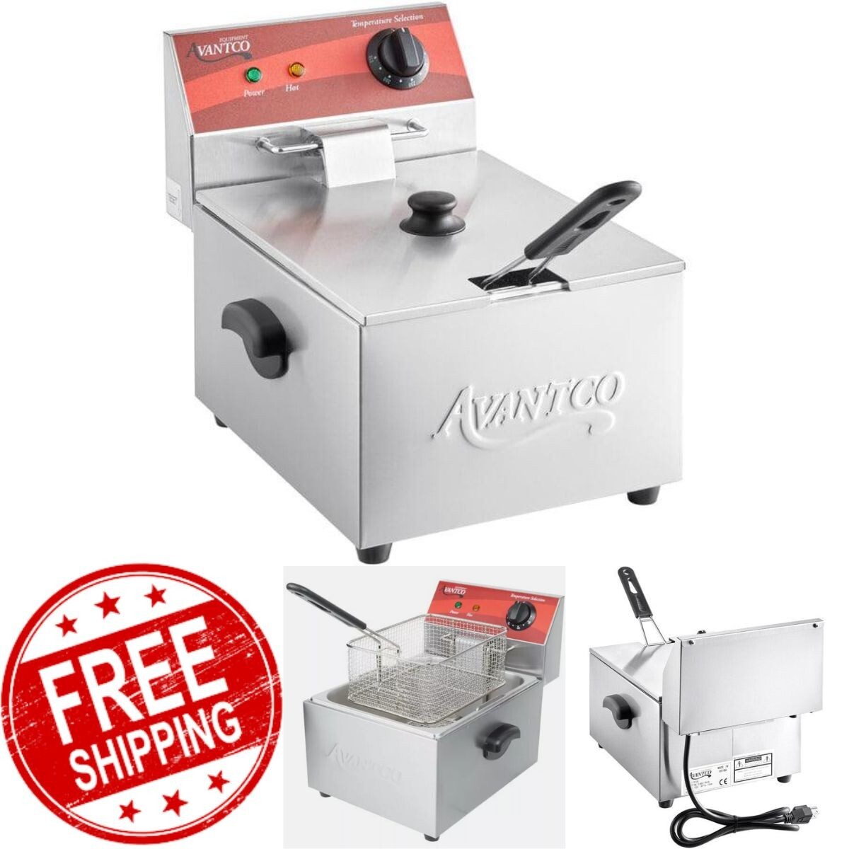 Commercial 10 lb Electric Kitchen Restaurant Countertop Heavy-Duty Deep Fryer