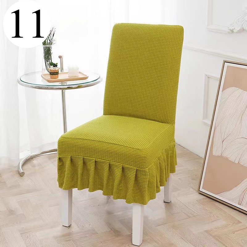4pcs Universal Elastic Chair Cover One-Piece Chair Seatback Cover Pleated Trim