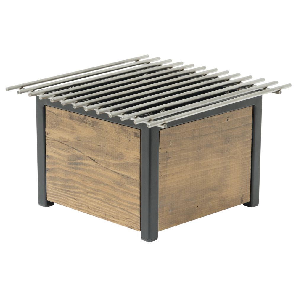 HUBERT Reclaimed Wood Square Alternative Chafer – 12″L x 12″W x 7 1/8″H