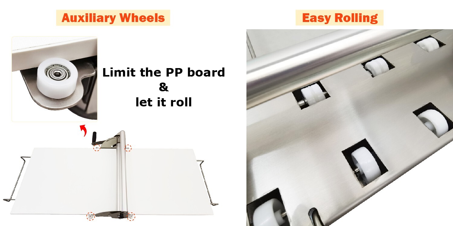 15″ PP Table Top Manual Stainless Steel Pastry Machine Pastry Dough Sheeter